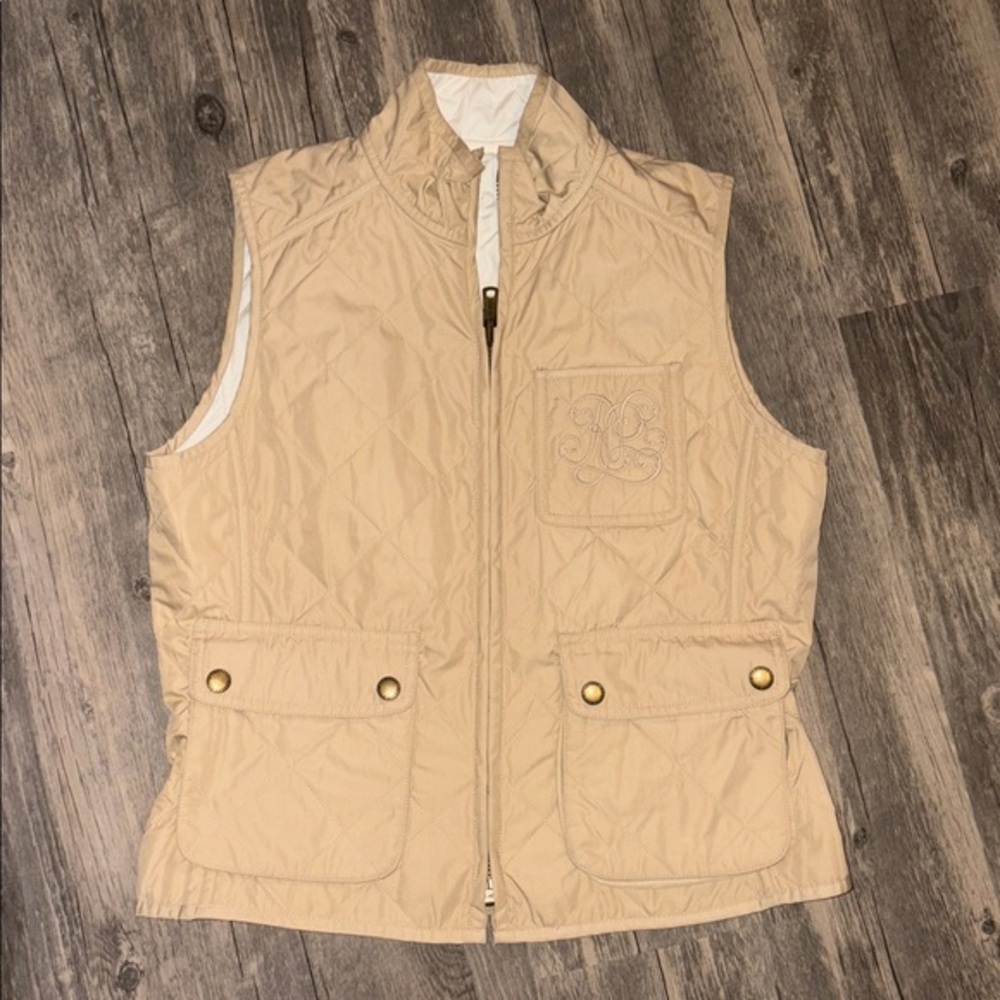 Ralph Lauren reversible quilted vest - woman’s small 
White / tan